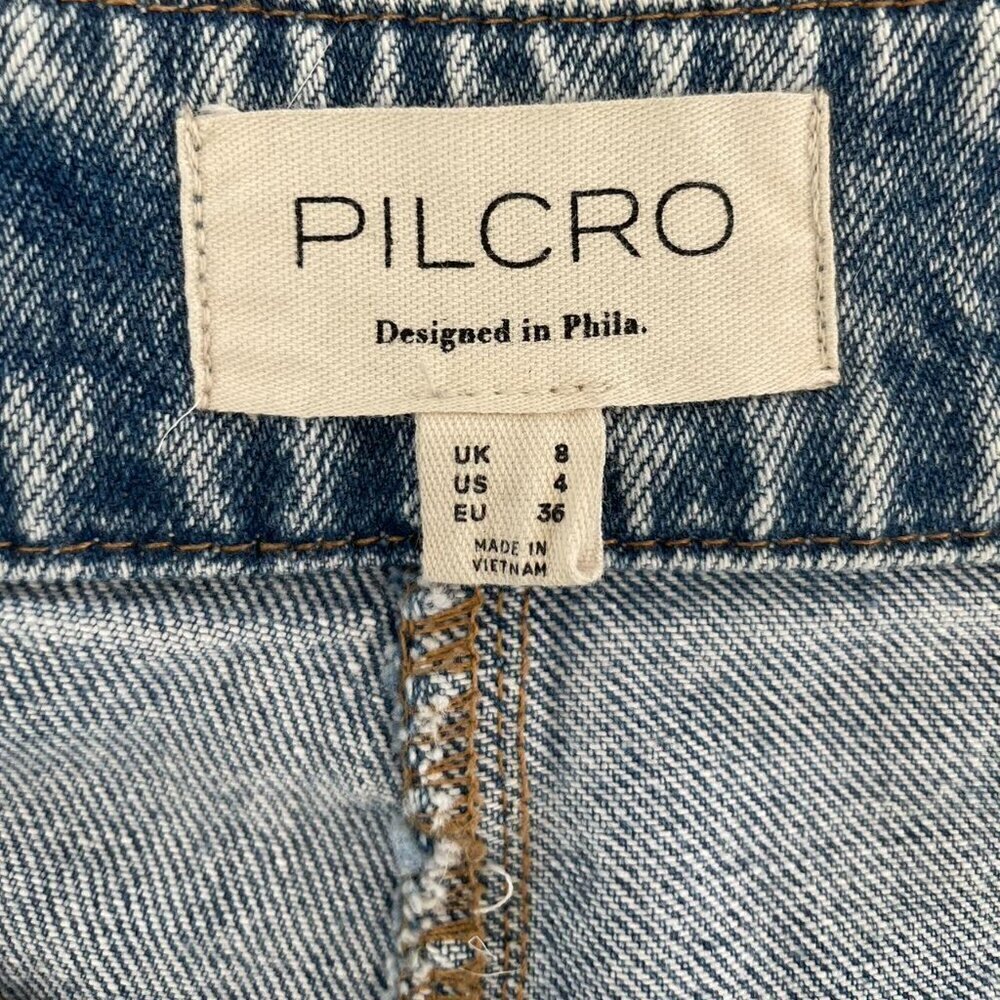 Pilcro By Anthropologie Denim Mini Skirt Womens Size 4 Blue - Picture 7 of 7